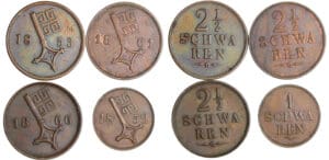 Allemagne - Bermen - Lot de 4 monnaies de 2 1/2 schwaren et schwaren