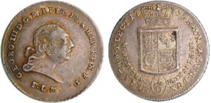 Allemagne - Braunschweig-Calenberg-Hannover - Georg III (1760-1820) - 1/6 de taler 1798 PLM