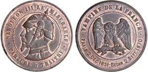 Napoléon III (1852-1870) - Médaille satirique au module de la 10 centimes "Napoléon III le misérable"