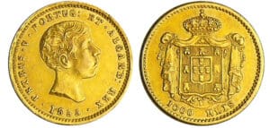Portugal - Pedro V (1853-1861) - 1000 reis 1855 (Lisbonne)