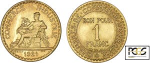 Troisième république (1871-1940) - 1 franc Chambre de commerce 1921