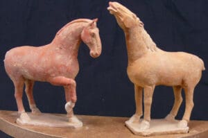 Chine - Chevaux en terre cuite - Epoque Tang (618-907)