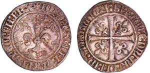 Jean II le Bon (1350-1364) - Gros à la fleur de lis - patte d'oie - 1ère émission 22 janvier 1358