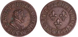 Henri IV (1589-1610) - Double tournois - 1605 A (Paris)