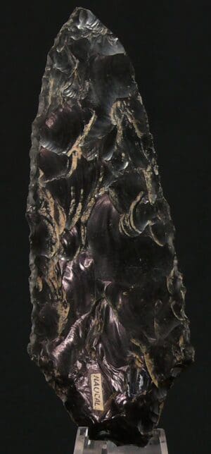 Précolombien - Mexique - Culture Aztèque - Pointe de lance en obsidienne - Période post-classique 500 / 900 ap.J.-C.