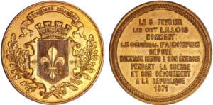 France - Guerre de 1870-1871 - Médaille en étain "Les élections à l'Assemblée Nationale", 1871