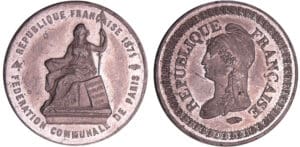 France - Guerre de 1870-1871 - Médaille en étain "Règne de la Commune", 1871