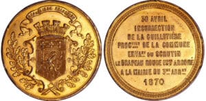 France - Guerre de 1870-1871 - Médaille en étain "Règne de la Commune", 1870