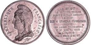 France - Guerre de 1870-1871 - Médaille en étain "Guerre dans les départements", 1870