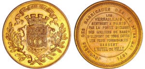 France - Guerre de 1870-1871 - Médaille en étain "Règne de la Commune", 1871
