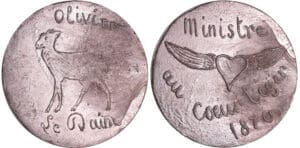 France - Guerre de 1870-1871 - Médaille en étain "Souvenirs métalliques", 1870