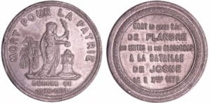 France - Guerre de 1870-1871 - Médaille en étain "les héros", 1870