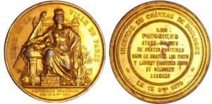 France - Guerre de 1870-1871 - Médaille en étain "Investissement et siège de Paris", 1870