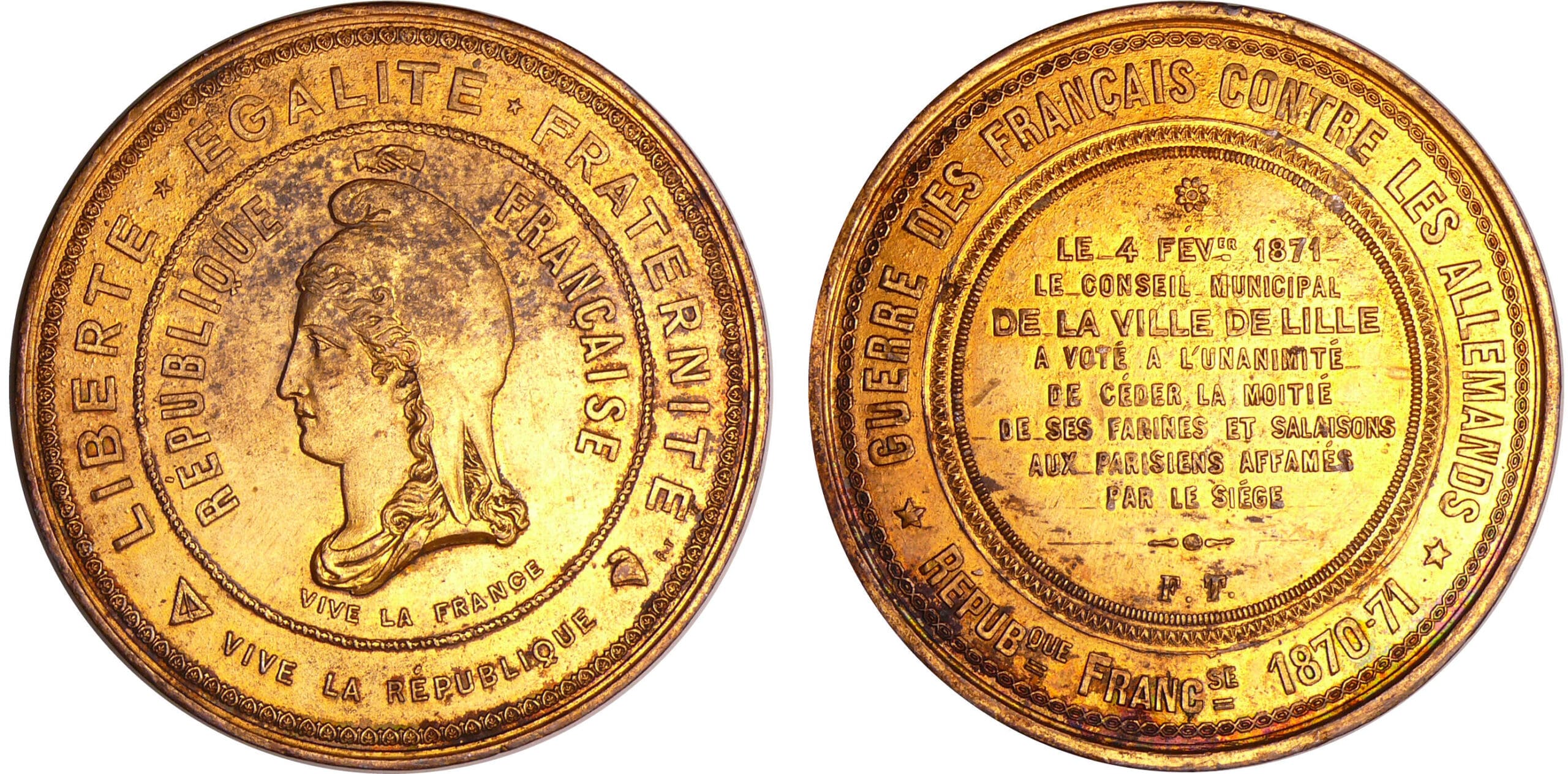 France - Guerre de 1870-1871 - Médaille en étain "Le ravitaillement", 1871 France - Guerre de 1870-1871 - Médaille en étain "Le ravitaillement", 1871