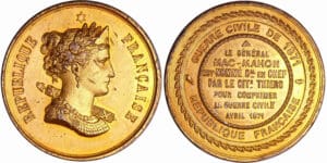 France - Guerre de 1870-1871 - Médaille en étain "Règne de la commune", 1871