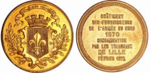 France - Guerre de 1870-1871 - Médaille en étain "Châtiments- Désarmements - Anniversaires", 1872