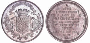 France - Guerre de 1870-1871 - Médaille en étain "L'insurrection du 22.01.18713, 1871