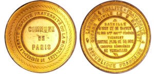 France - Guerre de 1870-1871 - Médaille en étain "Règne de la commune", 1871