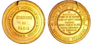 France - Guerre de 1870-1871 - Médaille en étain "Règne de la commune", 1871France - Guerre de 1870-1871 - Médaille en étain "Règne de la commune", 1871