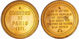 France - Guerre de 1870-1871 - Médaille en étain "Règne de la commune", 1871