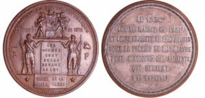 France - Guerre de 1870-1871 - Médaille en étain "Les subsistances alimentaires", 1870