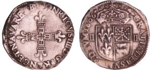 Henri IV (1589-1610) - Quart d'écu de Béarn - 1606 (Morlaàs)