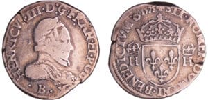 Henri III (1574-1589) - Teston - 4ème type - 1575 B (Rouen)