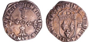 Henri IV (1589-1610) - Quart d'écu croix feuillue - 1608 K (Bordeaux)