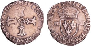 Henri IV (1589-1610) - Quart d'écu croix feuillue - 1603 K (Bordeaux)