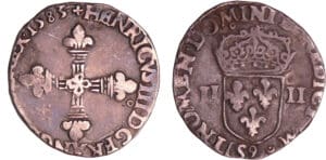 Henri III (1574-1589) - Quart d'écu - 1583 9 (Rennes)