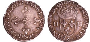 Henri III (1574-1589) - Quart d'écu - 1587 9 (Rennes)