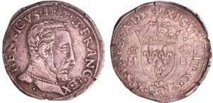Henri II (1547-1559) - Teston au buste nu - 5ème type - 1554 M (Toulouse)