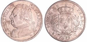 Louis XVIII (1815-1824) - 5 francs au buste habillé 1815 Q (Perpignan)