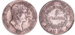 Bonaparte premier consul (1799-1804) - 5 francs An 12 A (Paris)