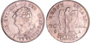 Constitution (1791-1792) - 30 sols type FRANCOIS 1791 A (Paris) 2ème sem