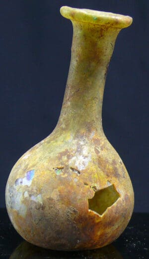Romain - Balsamaire en verre irisé - 100 / 200 ap. J.-C.