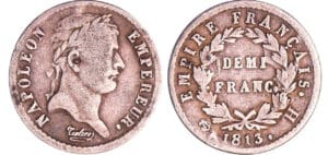 Napoléon 1er (1804-1814) - 1/2 franc revers empire 1813 H (La Rochelle)