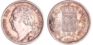 Louis XVIII (1815-1824) - 1/2 franc au buste nu 1821 A (Paris)