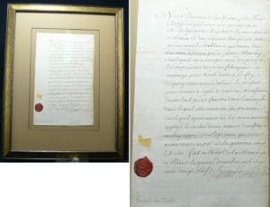 Document manuscrit sur la remise de fausses monnaies au directeur,RENARD du TASTA, de la Monnaie de Paris, 1729