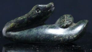 Précolombien - Pendentif serpent en pierre - 1000 / 1200 ap. J.-C.
