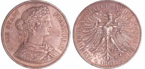 Allemagne - Francfort - Double taler 1861