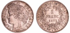 Troisième république (1871-1940) - 1 franc Cérès 1872 A (Paris)