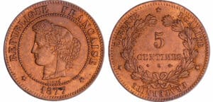 Troisième république (1871-1940) - 5 centimes Cérès 1877 A (Paris)