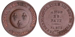 Louis XVIII (1815-1824) - Visite de l'empereur Autrichien Frédéric Guillaume III - Module de la 2 francs 1814