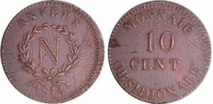 Napoléon 1er (1804-1814) - 10 centimes Siège d'Anvers 1814