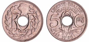 Troisième république (1871-1940) - 5 centimes Lindauer Petit module 1920