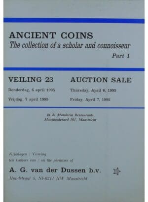Catalogue de vente, Vente A.G. van der Dussen, Ancien coins the collection of a scholar and connoisseur, part 1 and 2, avril and june 1995