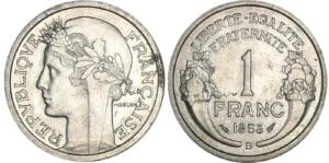 Quatrième république (1947-1959) - 1 franc Morlon aluminium 1958 B (Beaumont-le-Roger)