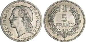 5 francs Lavrillier aluminium - 1949 B