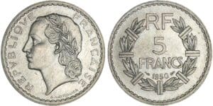 5 francs Lavrillier aluminium - 1950